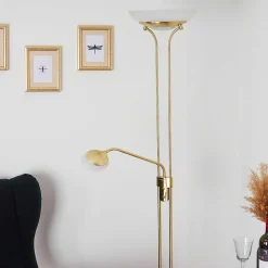 Lampadaire Mairoa Led Laiton, 2 Lumieres