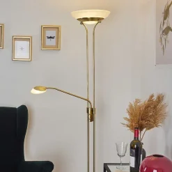 Lampadaire Mairoa Led Laiton, 2 Lumieres