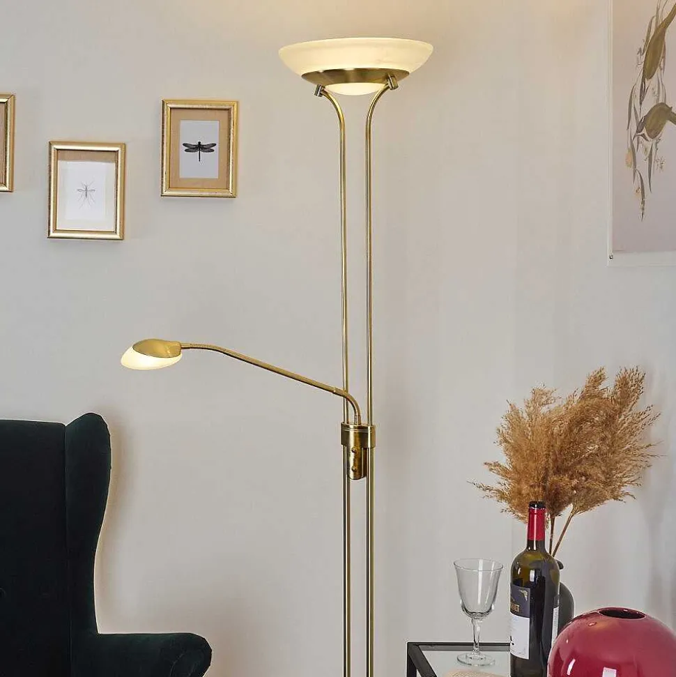 Lampadaire Mairoa Led Laiton, 2 Lumieres