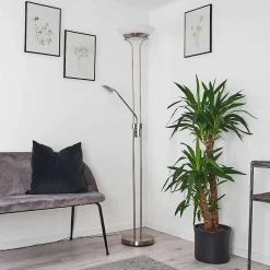 Lampadaire Mairoa Led Nickel Mat, 2 Lumieres