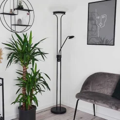 Lampadaire Mairoa Led Noir, 2 Lumieres