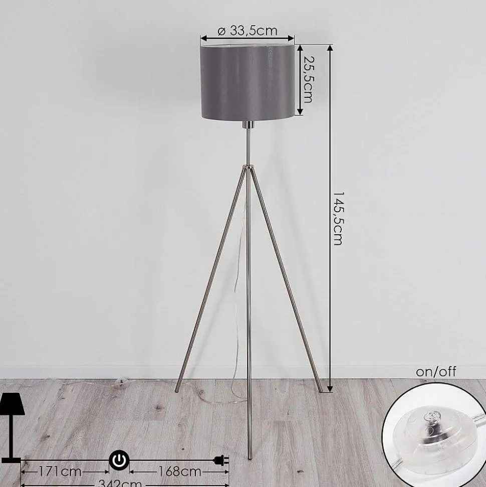 Lampadaire Malu Nickel Mat, 1 Lumiere