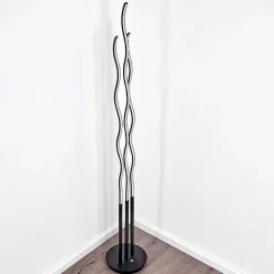 Lampadaire Mapleton Led Noir, 3 Lumieres, Telecommandes