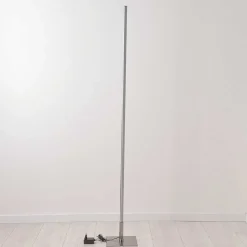 Lampadaire Minacar Led Nickel Mat, 1 Lumiere, Telecommandes, Changeur De Couleurs