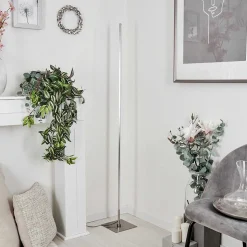 Lampadaire Minacar Led Nickel Mat, 1 Lumiere, Telecommandes, Changeur De Couleurs