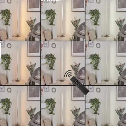 Lampadaire Minacar Led Nickel Mat, 1 Lumiere, Telecommandes, Changeur De Couleurs