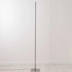 Lampadaire Minacar Led Nickel Mat, 1 Lumiere, Telecommandes, Changeur De Couleurs