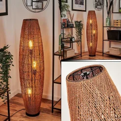 Lampadaire Mulstrand Ecru, Noir, 3 Lumieres