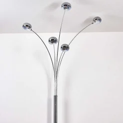Lampadaire Nikkala Chrome, Blanc, 5 Lumieres
