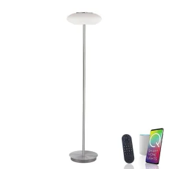 Lampadaire Paul Neuhaus Q-Etienne Led Acier Brosse, 1 Lumiere, Telecommandes