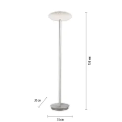 Lampadaire Paul Neuhaus Q-Etienne Led Acier Brosse, 1 Lumiere, Telecommandes