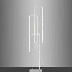 Lampadaire Paul Neuhaus Q-Inigo Led Acier Brosse, 3 Lumieres, Telecommandes