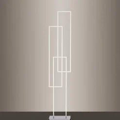 Lampadaire Paul Neuhaus Q-Inigo Led Acier Brosse, 3 Lumieres, Telecommandes