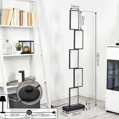 Lampadaire Pitasch Led Noir, 1 Lumiere