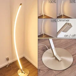 Lampadaire Playa Led Nickel Mat, 1 Lumiere