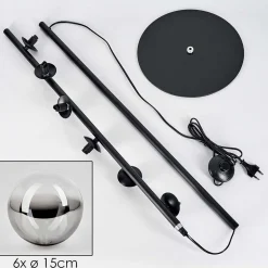 Lampadaire Remaisnil Clair, Fume, 5 Lumieres