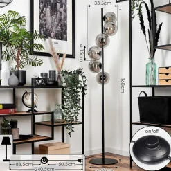 Lampadaire Remaisnil Fume, 6 Lumieres