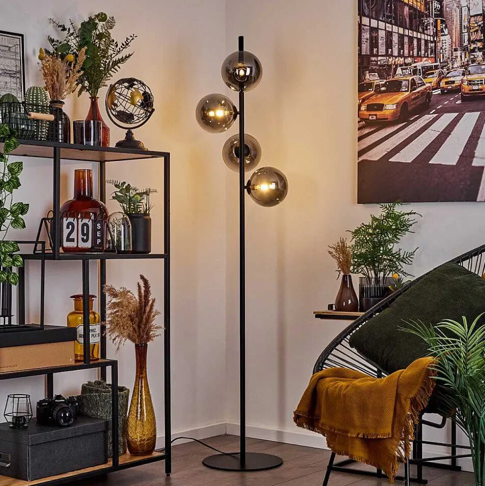 Lampadaire Remaisnil Noir, 4 Lumieres