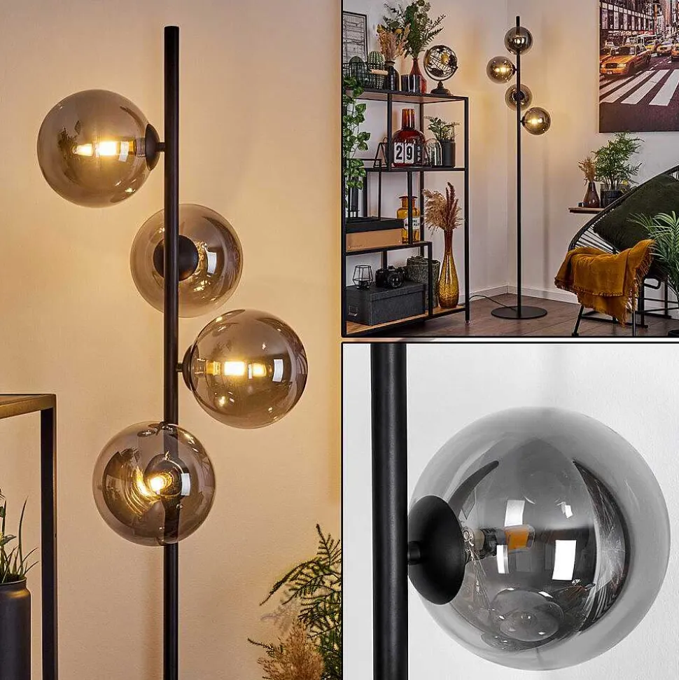 Lampadaire Remaisnil Noir, 4 Lumieres