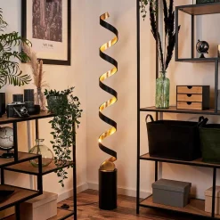 Lampadaire Rezat Led Noir Dore, 1 Lumiere