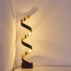 Lampadaire Rezat Led Noir Dore, 1 Lumiere