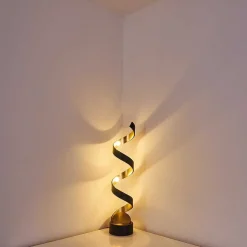 Lampadaire Rezat Led Noir Dore, 1 Lumiere