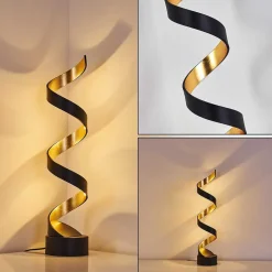 Lampadaire Rezat Led Noir Dore, 1 Lumiere