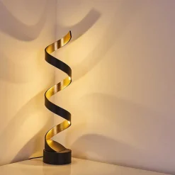 Lampadaire Rezat Led Noir Dore, 1 Lumiere