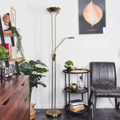 Lampadaire Rom Led Laiton, 2 Lumieres