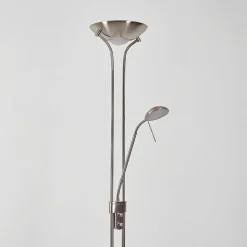 Lampadaire Rom Led Nickel Mat, 2 Lumieres
