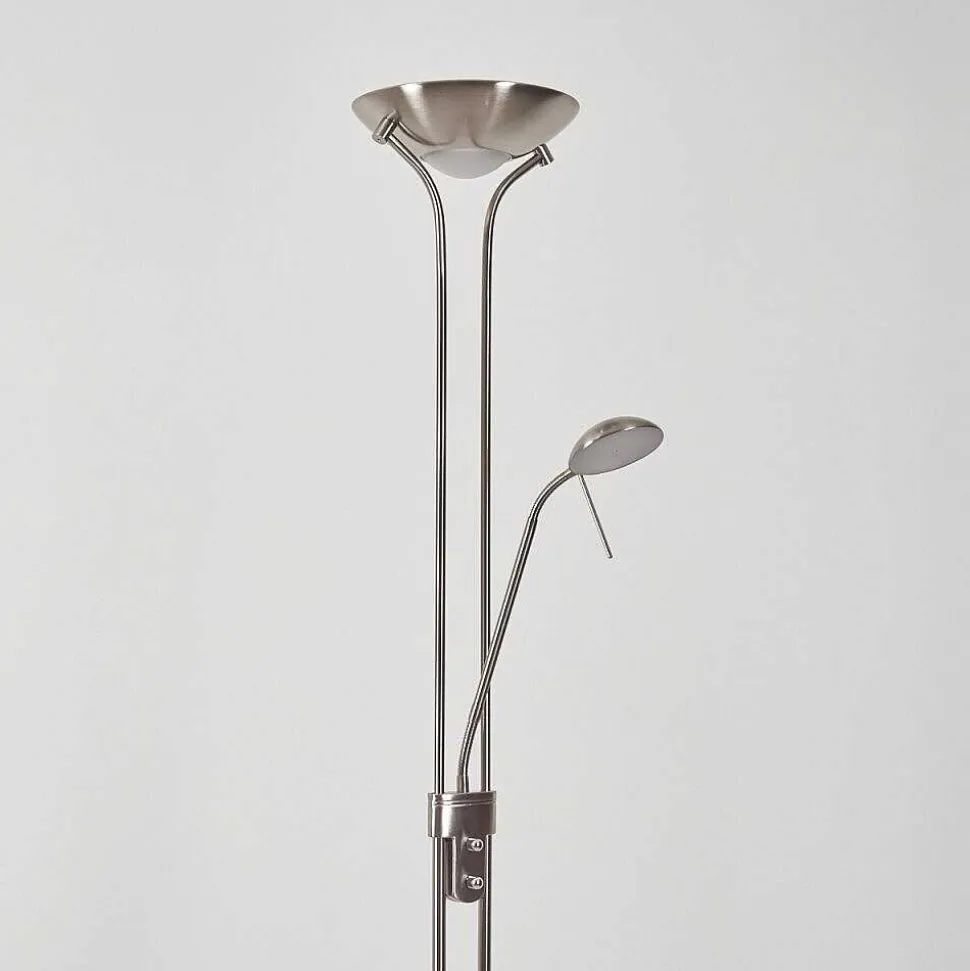 Lampadaire Rom Led Nickel Mat, 2 Lumieres