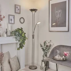 Lampadaire Rom Led Nickel Mat, 2 Lumieres