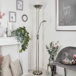 Lampadaire Rom Led Nickel Mat, 2 Lumieres