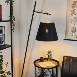 Lampadaire Saillon Noir, 1 Lumiere