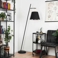 Lampadaire Saillon Noir, 1 Lumiere