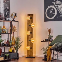 Lampadaire Santorum Argent Oxyde, Ecru, 5 Lumieres