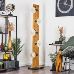 Lampadaire Santorum Argent Oxyde, Ecru, 5 Lumieres