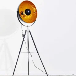 Lampadaire Saturn Chrome, Noir, 1 Lumiere