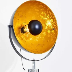 Lampadaire Saturn Chrome, Noir, 1 Lumiere