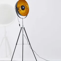 Lampadaire Saturn Chrome, Noir, 1 Lumiere