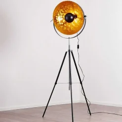 Lampadaire Saturn Chrome, Noir, 1 Lumiere