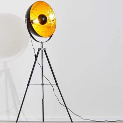 Lampadaire Saturn Chrome, Noir, 1 Lumiere