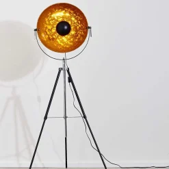 Lampadaire Saturn Chrome, Noir, 1 Lumiere