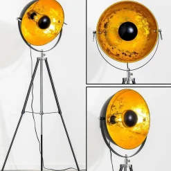 Lampadaire Saturn Chrome, Noir, 1 Lumiere