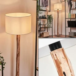 Lampadaire Soungou Ecru, Noir, 1 Lumiere