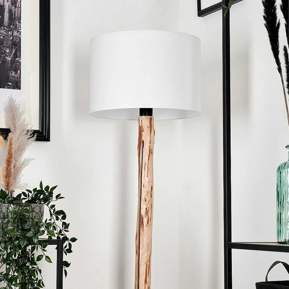 Lampadaire Soungou Ecru, Noir, 1 Lumiere