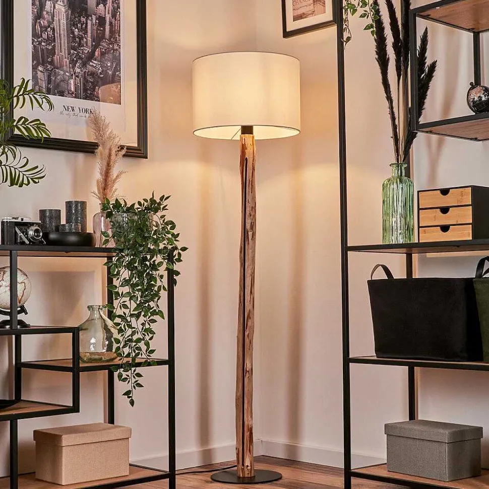 Lampadaire Soungou Ecru, Noir, 1 Lumiere