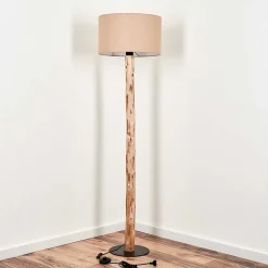 Lampadaire Soungou Ecru, Noir, 1 Lumiere