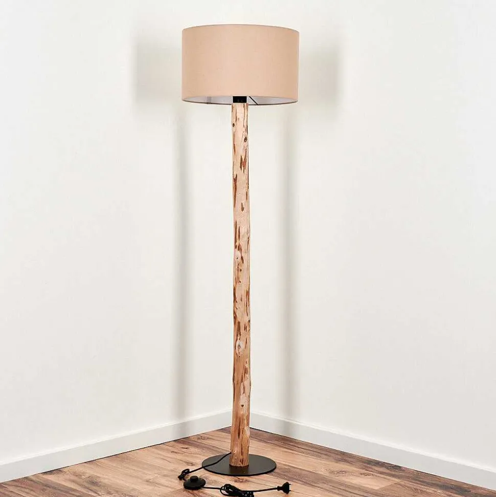 Lampadaire Soungou Ecru, Noir, 1 Lumiere