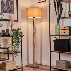 Lampadaire Soungou Ecru, Noir, 1 Lumiere